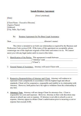 sample retainer agreements   ms word