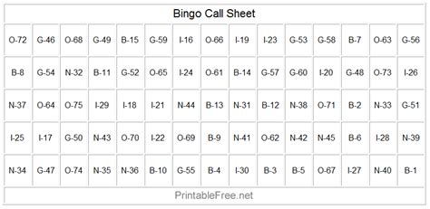 bingo sheet template images
