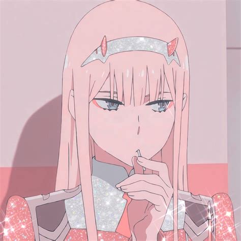 Aesthetic Anime Pfp Zero Two Glittery Zero Two Icon