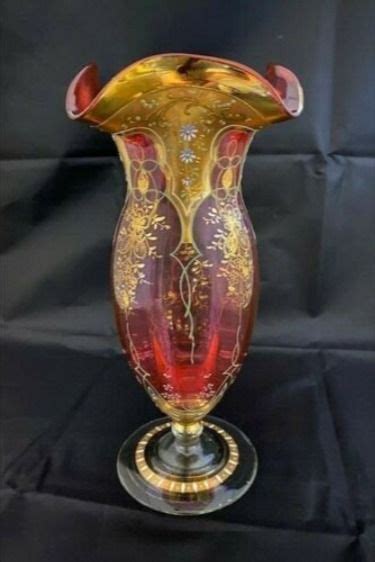 Antique Moser Bohemian Vase 9 75 Moser Glass Glass Antique Moser Glass