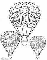 Air Hot Balloon Coloring Printable Basket Pages Template sketch template