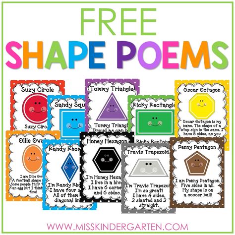 shape poems    kindergarten