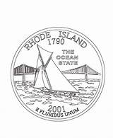 Rhode Island Quarter Coloring State States Pages Printables Usa Go Print Next Back Ri sketch template