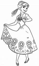 Frozen Anna Coloring Pages Coloringbay sketch template