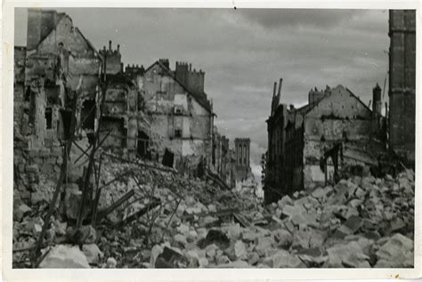 destruction  aerial bombardment caen   digital collections   national wwii