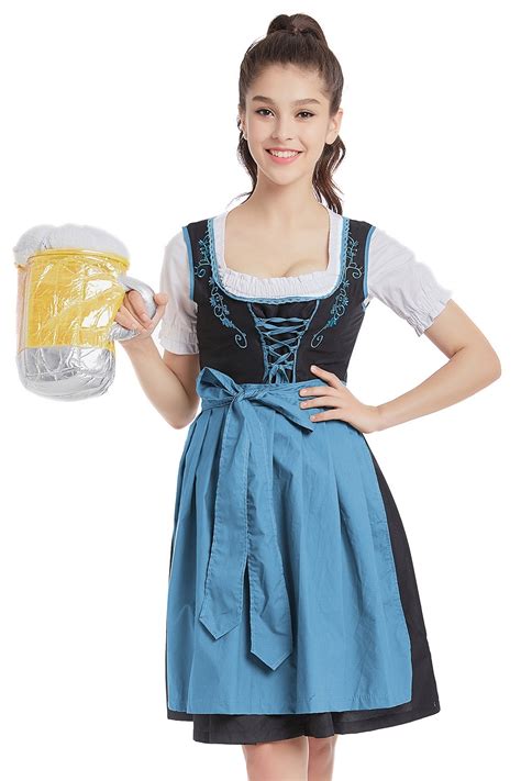 ladies beer maid wench costume oktoberfest gretchen german fancy dress halloween