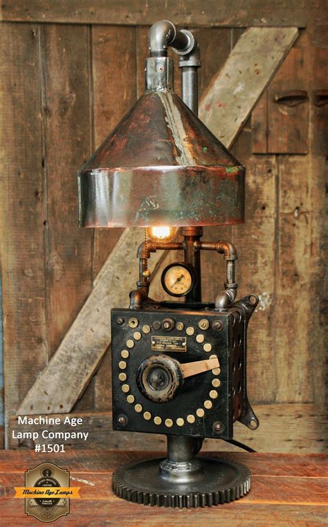 steampunk industrial westinghouse rheostat copper shade lamp  sold steampunk
