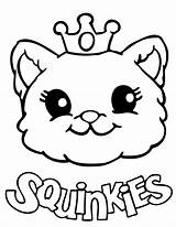 Coloring Cute Pages Cat Easy Kids Printable Squinkies Girls Print Drawing Color Sheets Cats Kawaii Book Filminspector Dog Crown Chibi sketch template