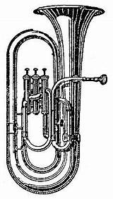 Brass Instruments Euphonium Karenswhimsy Baritone Clip Getdrawings Silhouette Colouring Pages sketch template