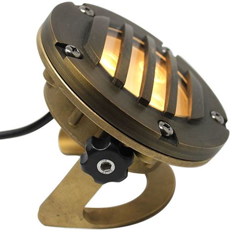 heavy cast brass led spotlight  curved grill cover aqlighting