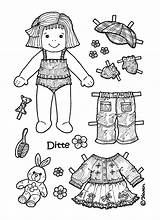 Print Ditte Paper Doll Til Printe Og Påklædningsdukke Farvelægge Colour Dolls sketch template