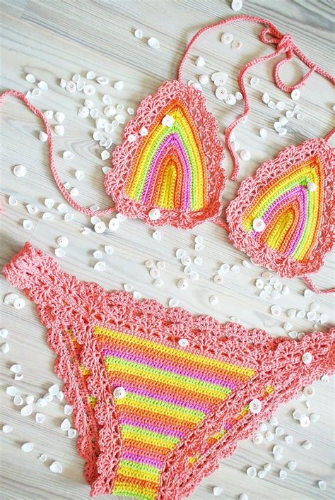 crochet pattern crochet bikini colourful pattern crochet bikini top