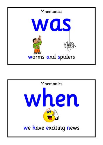 mnemonics teaching resources