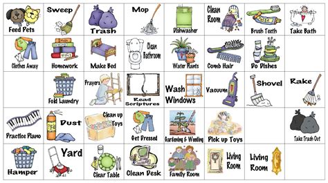 chores clipart chore chart chores chore chart transparent     webstockreview