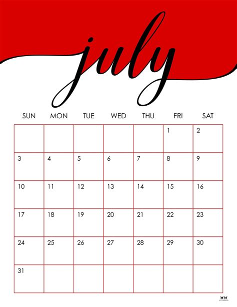 july  calendars   printables printabulls