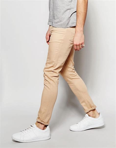 Lyst Asos Super Skinny Jeans In Light Pink In Pink For Men