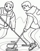 Curling Wintersport Aerials Olympic sketch template