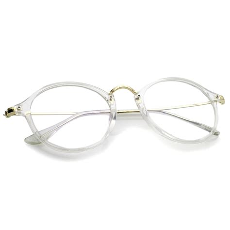 Classic Slim Metal Temple Clear Lens P3 Round Eyeglasses 48mm Sunglass La