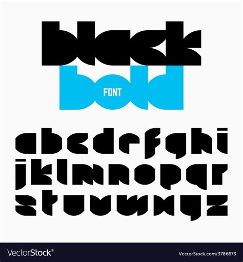 black bold alphabet royalty  vector image vectorstock