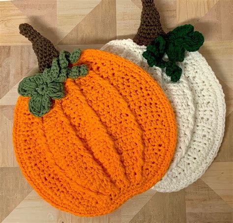 crochet pumpkin potholder pattern crochet pumpkin pattern etsy