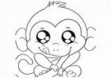 Coloring Baby Monkey Coloringbay Animals Pages sketch template