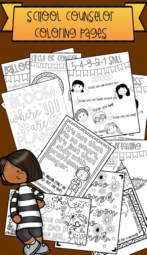 school counseling coloring pages bundle  growing school