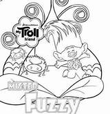Trolls Birthday Happy Pages Coloring Mister Fuzzy Friend sketch template