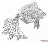 Zentangle Fish Angel sketch template