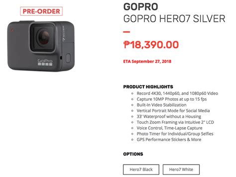gopro hero  series cameras     pre order   ph