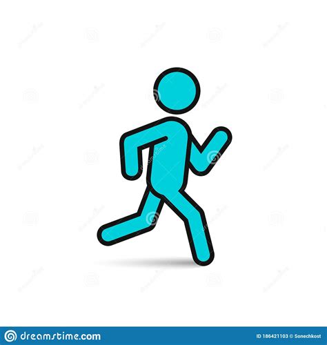 running man color icon vector isolated run symbol stock vector illustration  people design