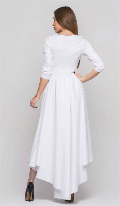 witte jurk asymmetrische halter jurk prom maxi jurk bruiloft etsy