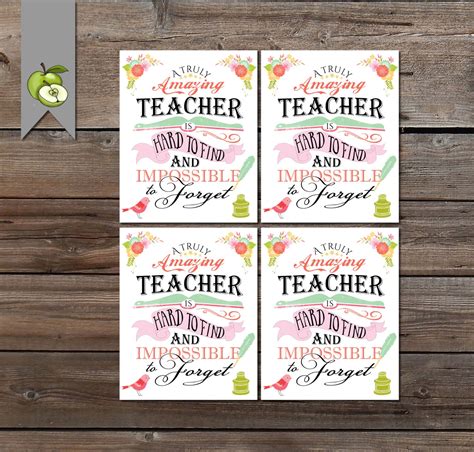 teacher appreciation gift tag   amazing teacher gift