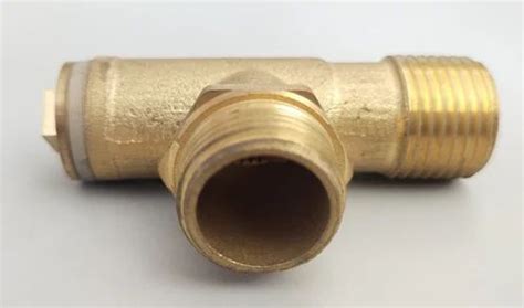 T Shape Golden Brass Ferrule Cock Thread Size 22mm Size 2 5inch