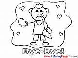 Coloring Bye Good Printable Pages Cards Boy Hits sketch template