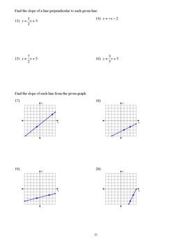 finding slope  graphing linear equations worksheets tpt