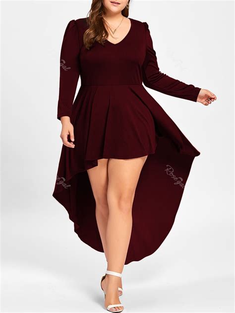 [56 Off] Plus Size Long Sleeve Cocktail Dress Rosegal