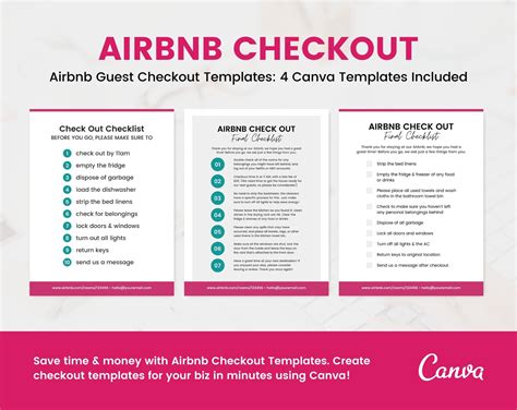airbnb checkout instructions template
