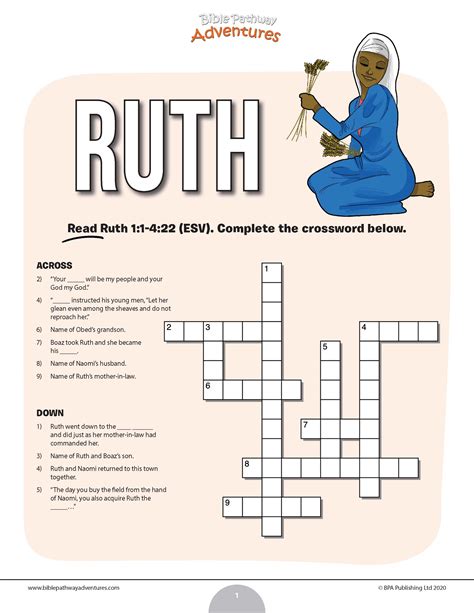 ruth crossword puzzle   printable crossword puzzles