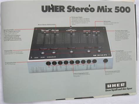 infrequent sound [sex tex] technology uher stereo mix 500 type a121