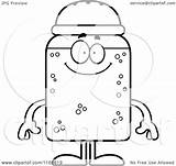 Salt Coloring Shaker Cartoon Mascot Happy Clipart Outlined Vector Cory Thoman Pages Royalty Template sketch template