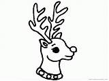 Coloring Reindeer Pages Head Christmas Popular sketch template
