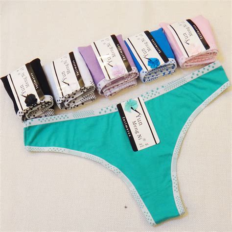 women sexy solid color cotton underwear panties thong buy panties