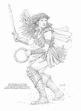 Xena Warrior sketch template