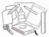 School Supplies Clipart Worksheets Unit Lessons Colors Clip Kindergarten Subject sketch template