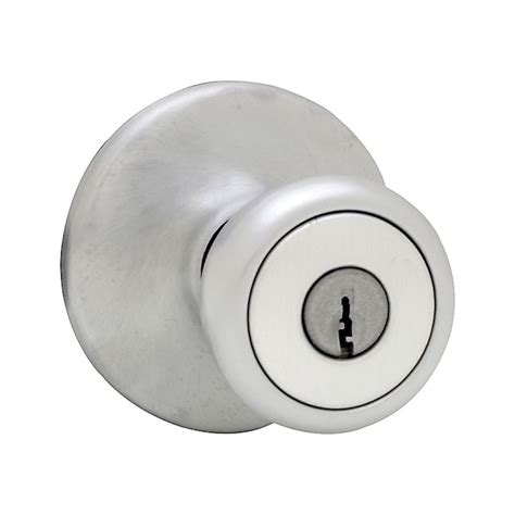 kwikset mobile home tylo satin chrome keyed entry door knob   door knobs department