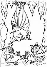 Cave Bats Coloring Pages Three Halloween Print sketch template