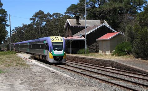 Ballarat V Line Trains Seen On Geelong Freight Line During