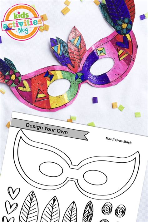 festive mardi gras masks  printable template kids activities