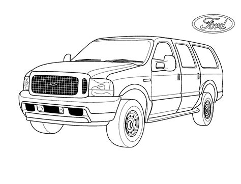 coloring page oversized jeep