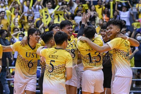 ust returns  uaap mens volleyball finals eliminates feu inquirer sports